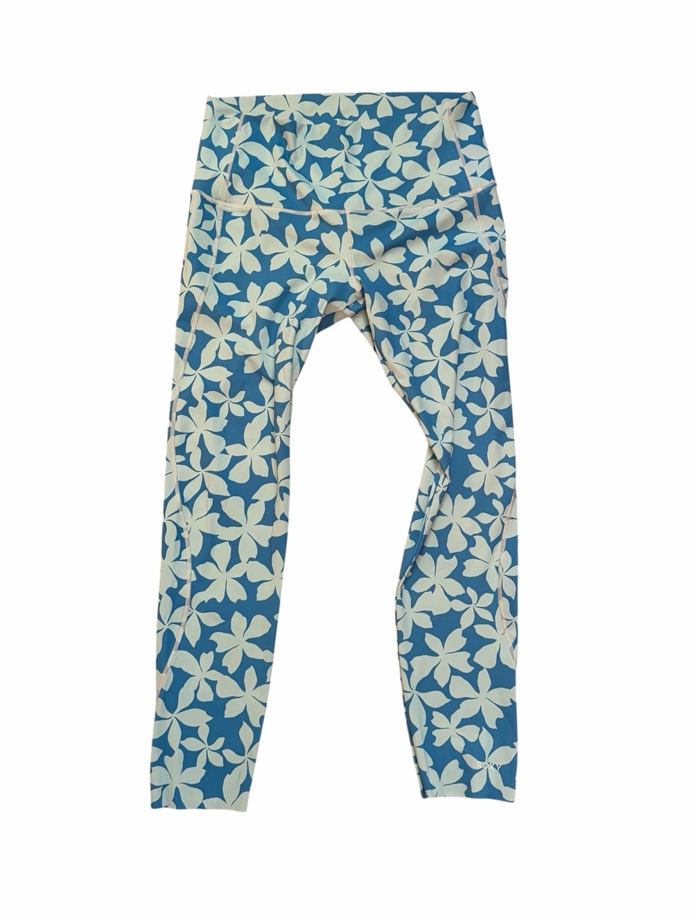NWOT Roxy High-Rise Blue Floral Print Leggings - Picture 4 of 9